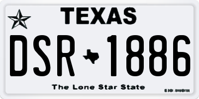 TX license plate DSR1886