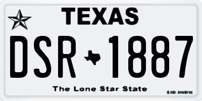 TX license plate DSR1887