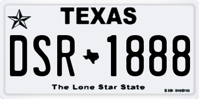 TX license plate DSR1888