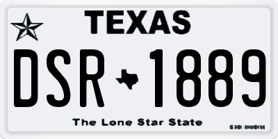TX license plate DSR1889