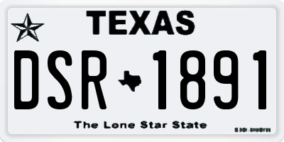 TX license plate DSR1891