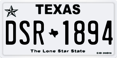 TX license plate DSR1894