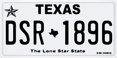 TX license plate DSR1896