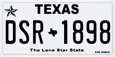 TX license plate DSR1898