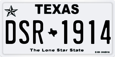 TX license plate DSR1914