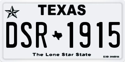 TX license plate DSR1915