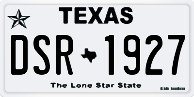 TX license plate DSR1927