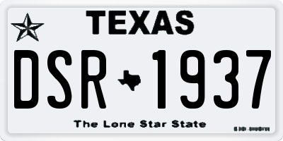 TX license plate DSR1937