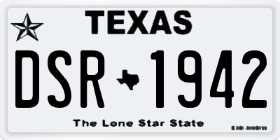 TX license plate DSR1942