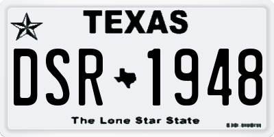 TX license plate DSR1948