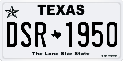 TX license plate DSR1950