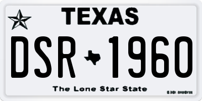 TX license plate DSR1960