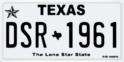 TX license plate DSR1961
