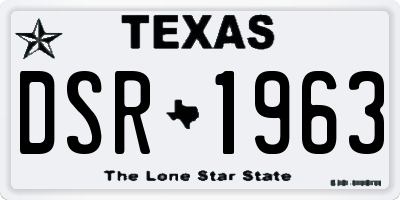 TX license plate DSR1963
