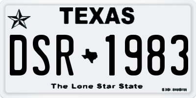 TX license plate DSR1983
