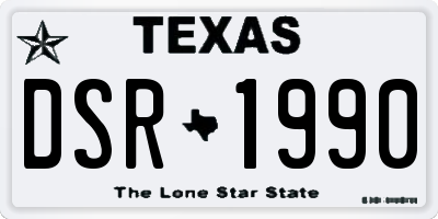 TX license plate DSR1990