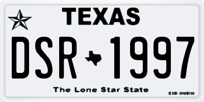 TX license plate DSR1997