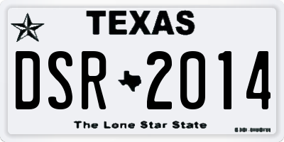 TX license plate DSR2014