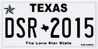 TX license plate DSR2015