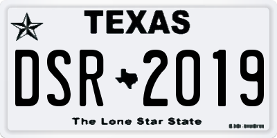 TX license plate DSR2019