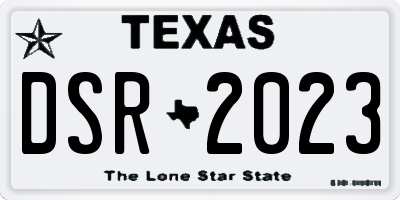 TX license plate DSR2023