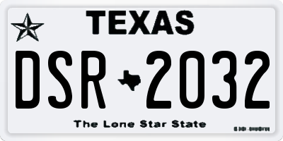 TX license plate DSR2032