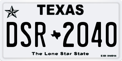 TX license plate DSR2040
