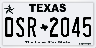 TX license plate DSR2045
