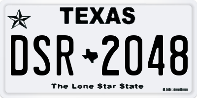 TX license plate DSR2048