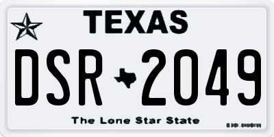TX license plate DSR2049