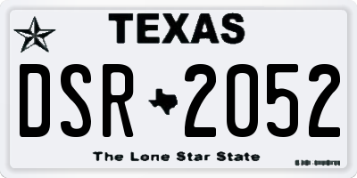 TX license plate DSR2052