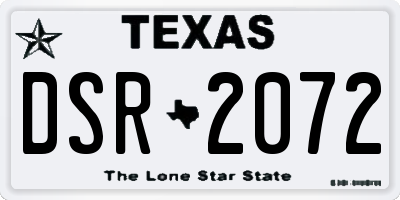 TX license plate DSR2072