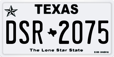 TX license plate DSR2075