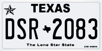 TX license plate DSR2083