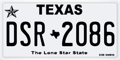 TX license plate DSR2086