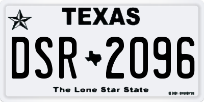TX license plate DSR2096