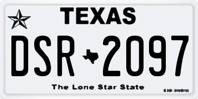 TX license plate DSR2097