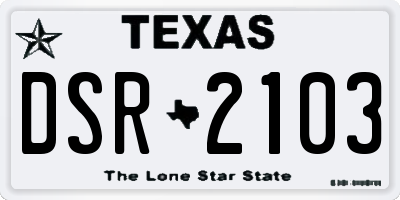 TX license plate DSR2103