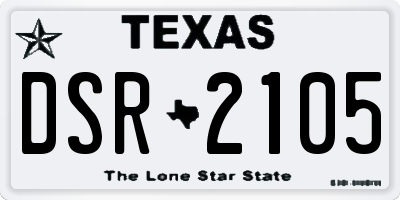TX license plate DSR2105