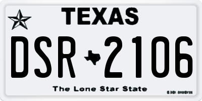 TX license plate DSR2106