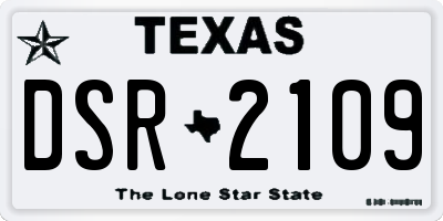 TX license plate DSR2109