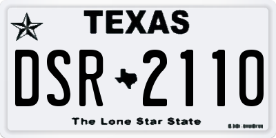TX license plate DSR2110