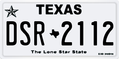 TX license plate DSR2112
