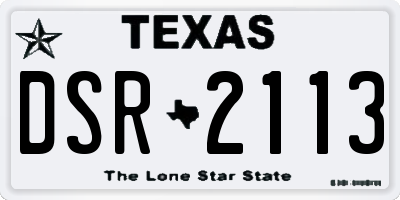 TX license plate DSR2113