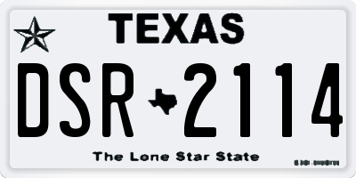 TX license plate DSR2114
