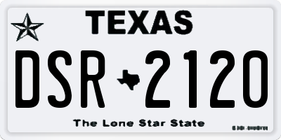 TX license plate DSR2120