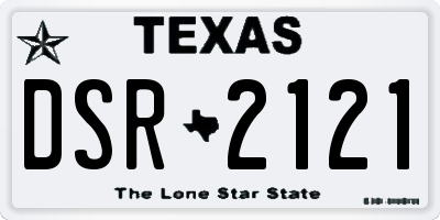 TX license plate DSR2121