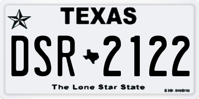 TX license plate DSR2122