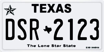TX license plate DSR2123