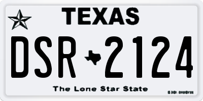TX license plate DSR2124